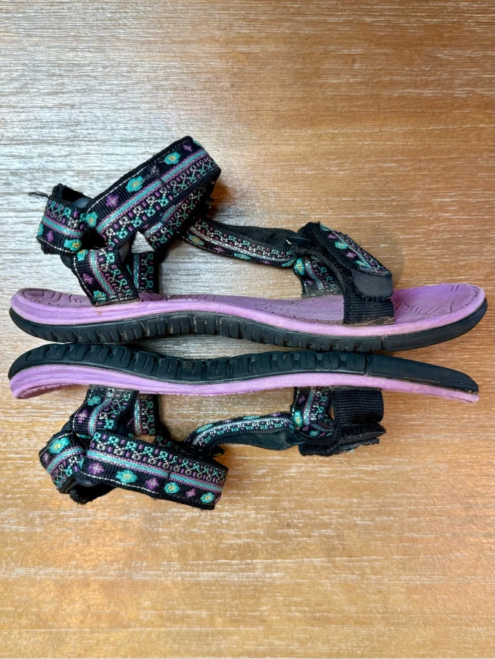 Teva Kids Hurricane Sandal Waterproof Hiking Casual Black Purple Size 13